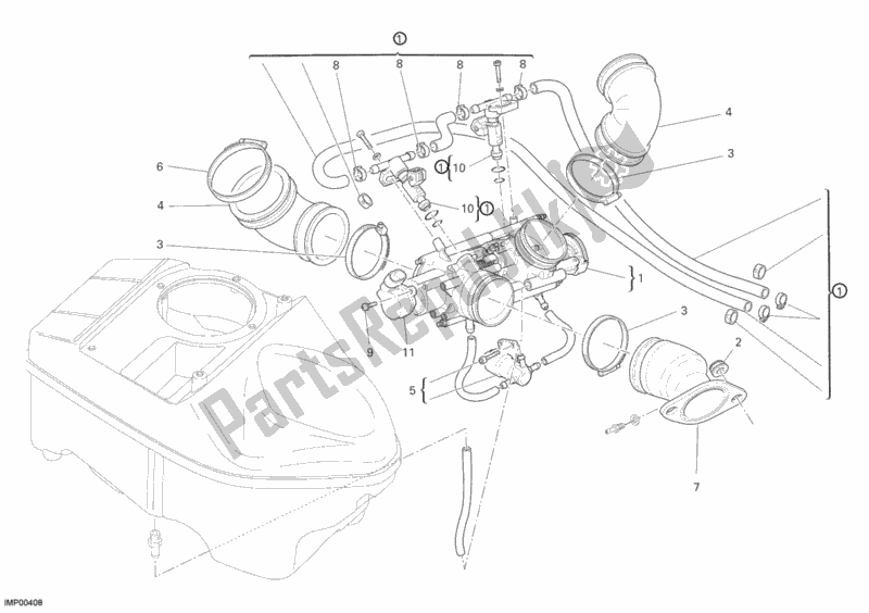 All parts for the Throttle Body of the Ducati Sportclassic Sport 1000 Single-seat USA 2006